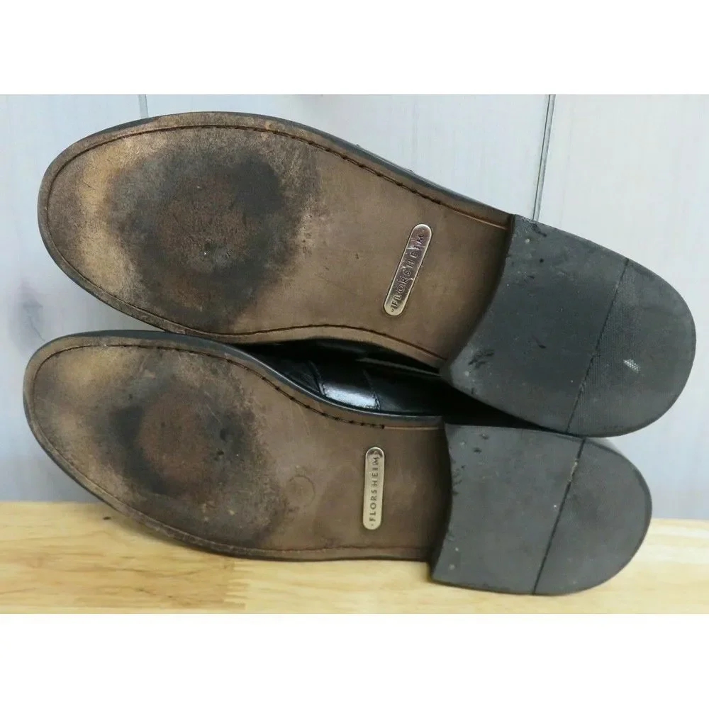 Mens Florsheim 12073 Woven Leather Dress Shoes Loafers Slip On Size‎ 9 D